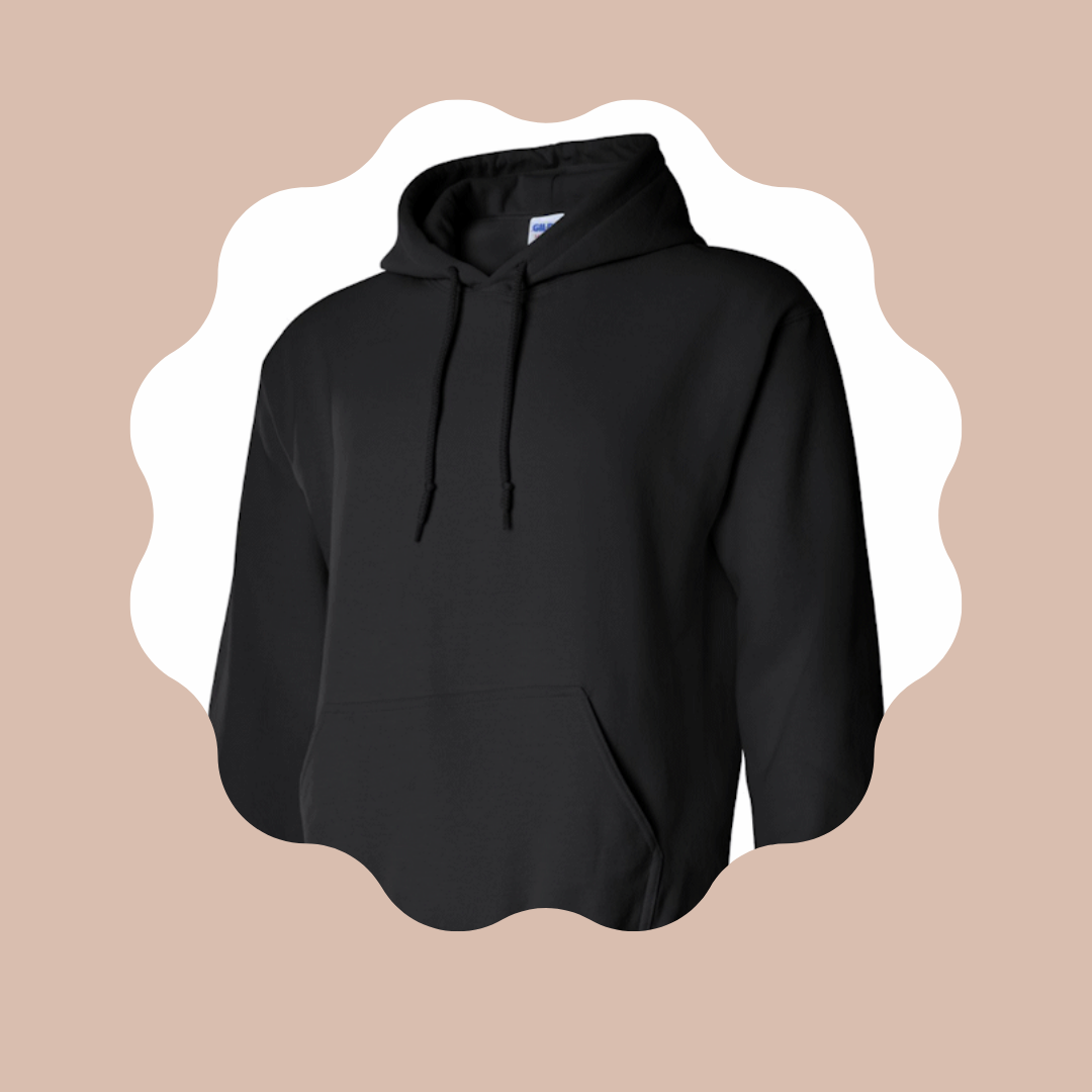Chandail coton ouate capuchon NOIR
